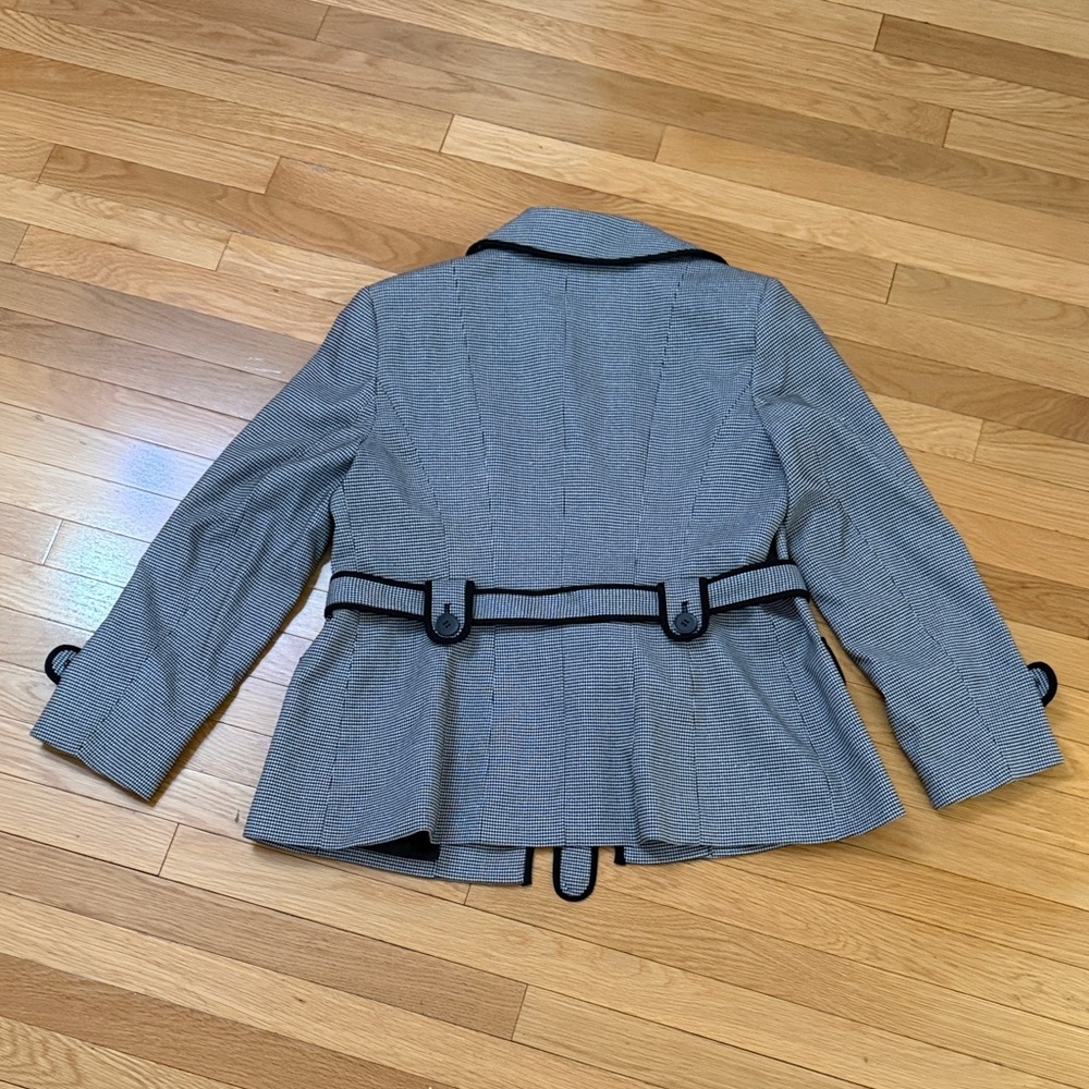 Nine West Houndsooth belted blazer jacket | Size 16 Black White Career - Picture 5 of 5